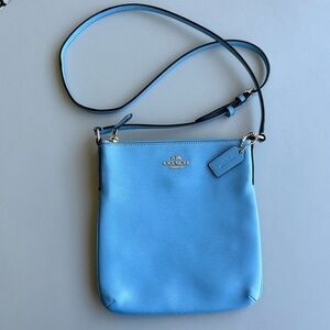 COACH North/South Blue Jay Crossgrain Leather Crossbody Bag